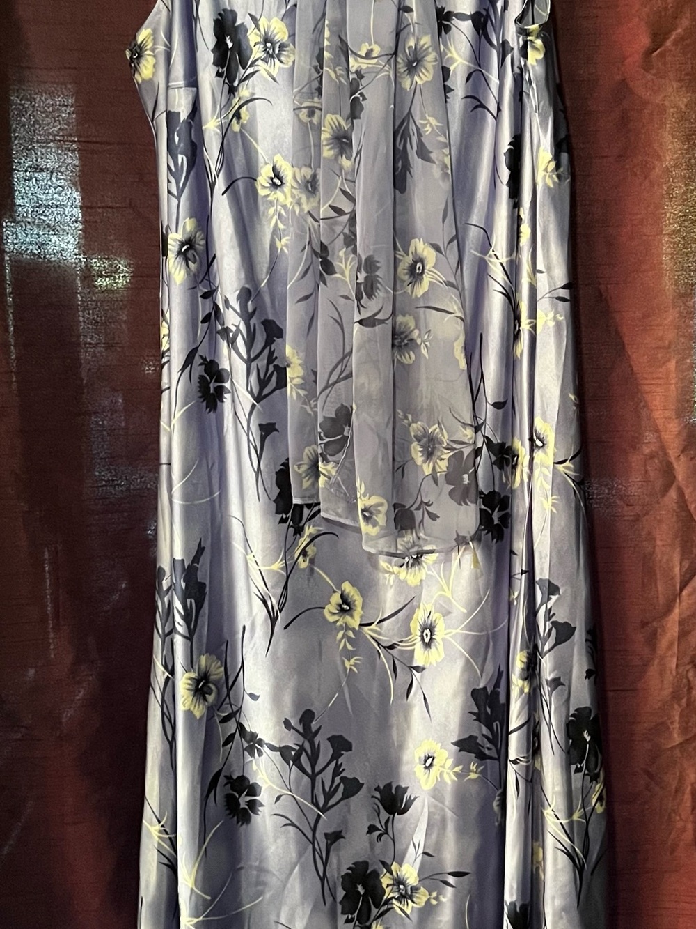 Studio C Floral Satin Dress in Blues